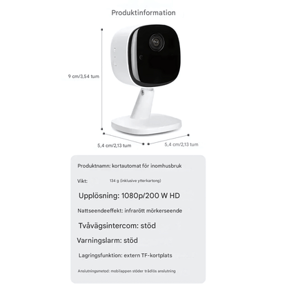 ViewMate – Trådlös WiFi Säkerhetskamera med 1080P HD, Nattläge & Tvåvägsljud