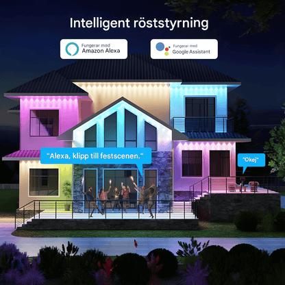 CHRISTY - Bluetooth & Wi-Fi RGBIC LED-lichtlus voor buiten, 15 m, 30 lampjes, App- en stembediening, IP67