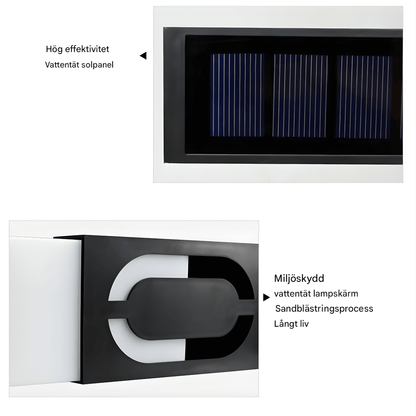 SOLENN – Solcellsdriven LED-Husnummerskylt med Automatisk Belysning & Vattentätt Hölje