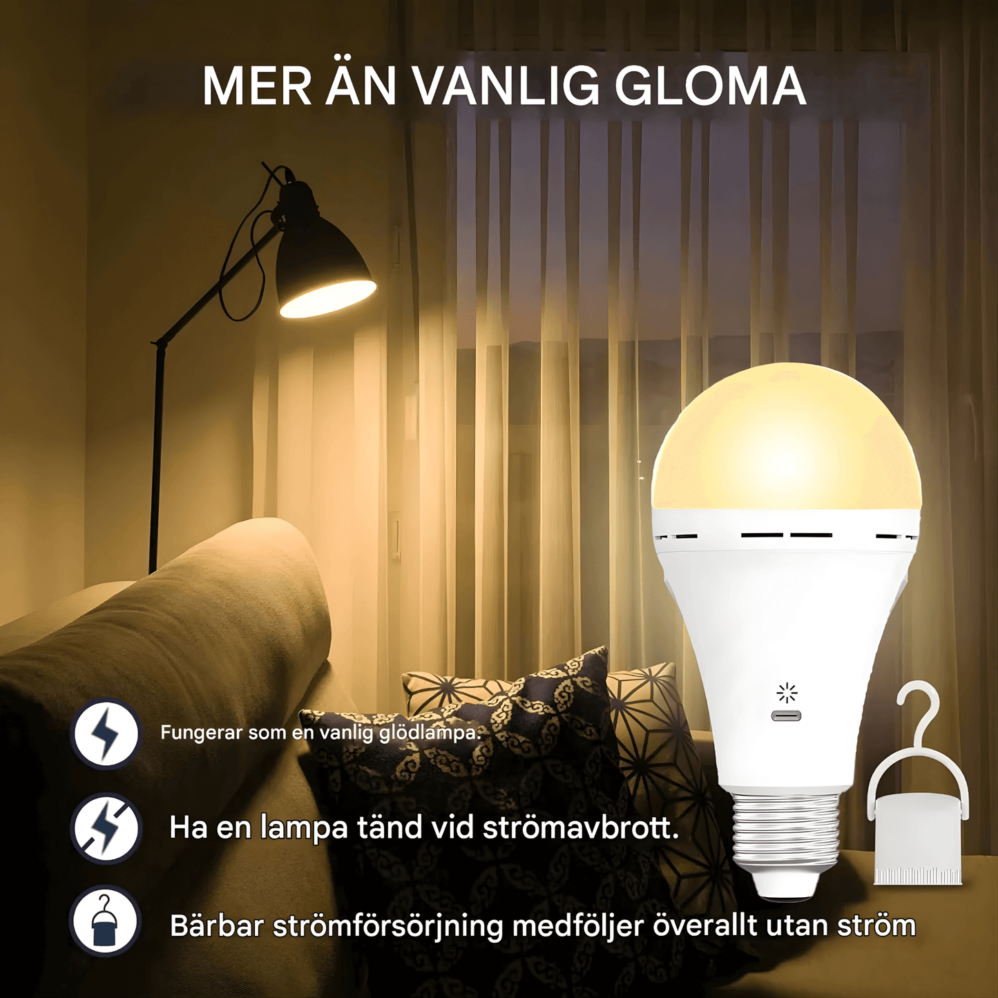 ELLA - Lampe LED rechargeable avec chargement rapide USB-C, télécommande & Socle E27, température de couleur réglable (3000K-6500K)