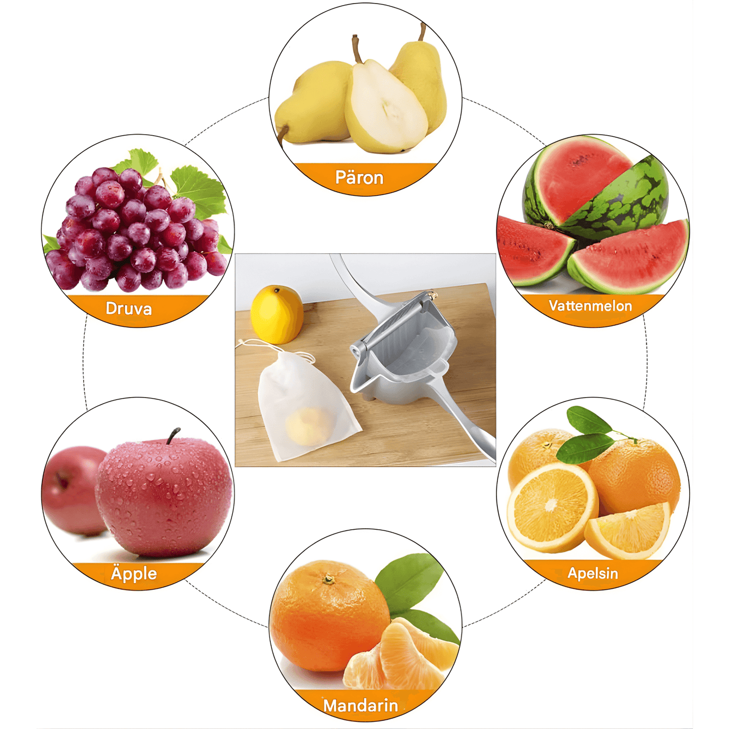 TILDA – Presse-agrumes manuel en alliage d'aluminium | Presse-agrumes manuel pour oranges, grenades et agrumes