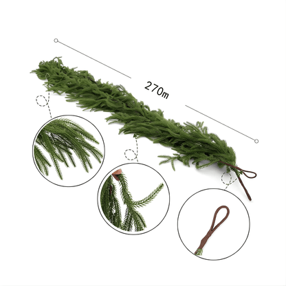 CHARM - Kerstmis Norfolk dennenkrans voor Haard, Tafel en Decoratie 270cm