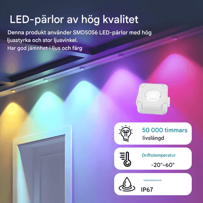 CLAIRE - Ulkona vedenkestävä 15M LED-nauhavalo, jossa on sovellusohjaus, 54 kohtausmoodia
