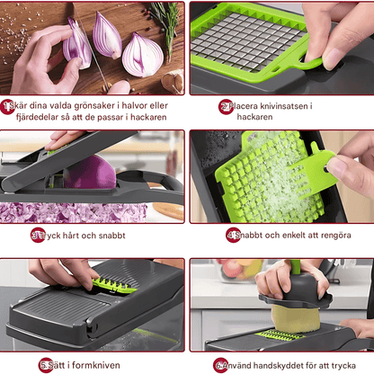 ELVIA – Multifunctional Mandoline Vegetable Chopper 14/16-piece Set with Cutting Blades &amp; Accessories