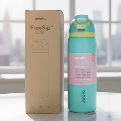 DRAKE – Bouteille de sport isotherme Owala en acier inoxydable avec paille et conception anti-fuites (32 oz / 945 ml)