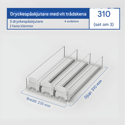 ELTON – 3-Kolumn Automatisk Dryckespusher för Kyl & Hyllor | Självskjutande Dryckesorganisator med Justerbara Fack