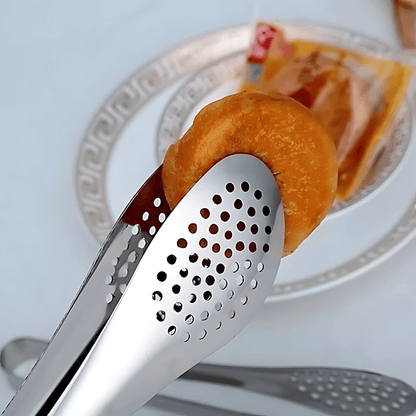 ANYA – Rostfria Kompakta Matklämmor 3-Pack för Sallad, Grill och Dessert med Håldesign och Ergonomiskt Grepp