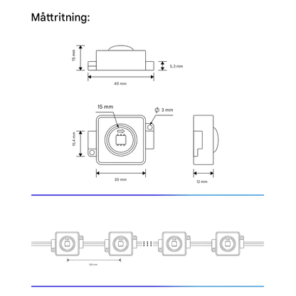 CHRISTY - Bluetooth & Wi-Fi RGBIC LED-lichtlus voor buiten, 15 m, 30 lampjes, App- en stembediening, IP67