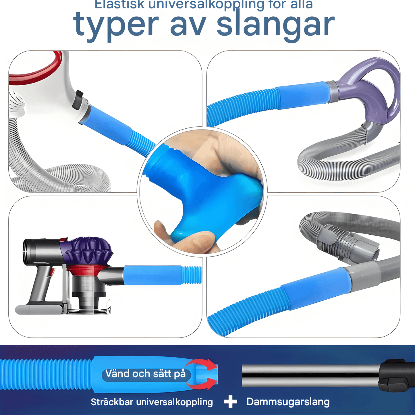 GRANT - Flexibele Dryer Vent Reinigingsslang met Universeel Elastisch Contact & Stofzuiger Hulpstuk