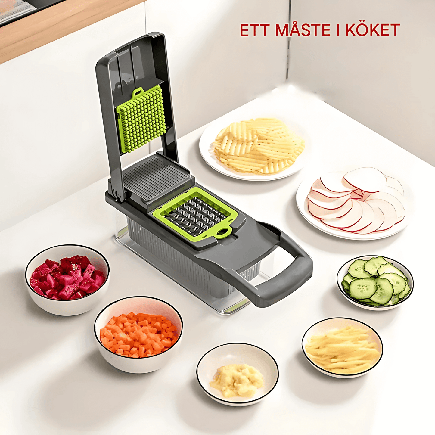 ELVIA – Multifunctional Mandoline Vegetable Chopper 14/16-piece Set with Cutting Blades &amp; Accessories