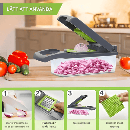 ELVIA – Multifunctional Mandoline Vegetable Chopper 14/16-piece Set with Cutting Blades &amp; Accessories