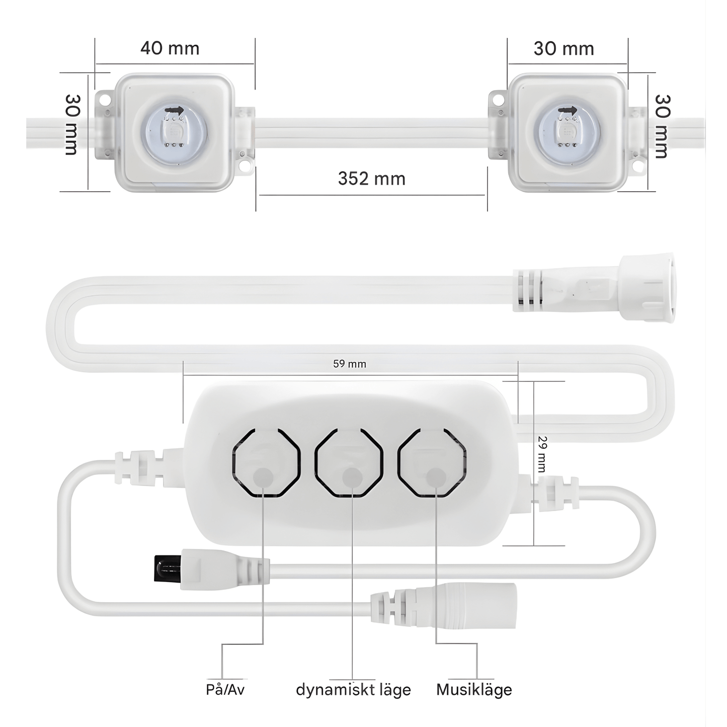 CHRISTY - Bluetooth & Wi-Fi RGBIC LED-lichtlus voor buiten, 15 m, 30 lampjes, App- en stembediening, IP67