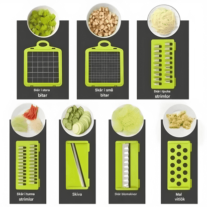 ELVIA – Multifunctional Mandoline Vegetable Chopper 14/16-piece Set with Cutting Blades &amp; Accessories