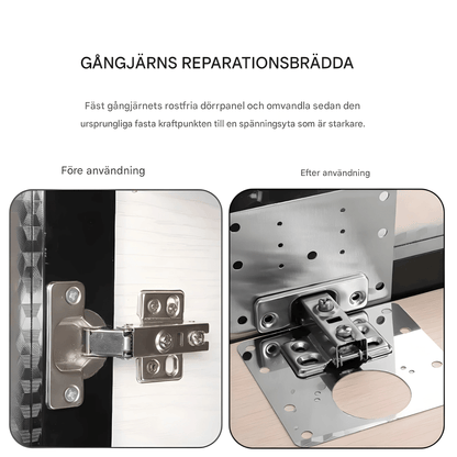 ARON – Rostfri Gångjärnsreparationsplatta med Skruvar för Skåp, Lådor & Möbler