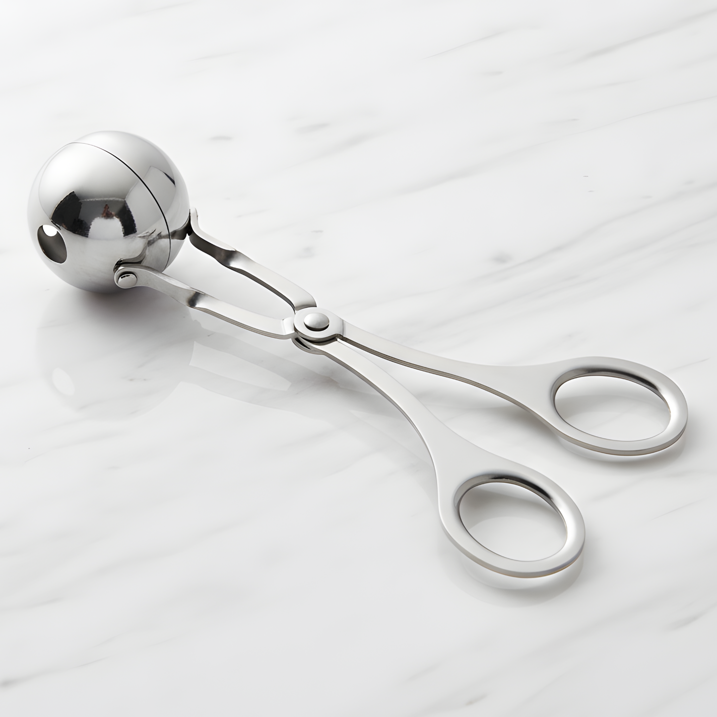 ALEXANDER - Roestvrijstalen gehaktbal- en dessertschep om te gieten