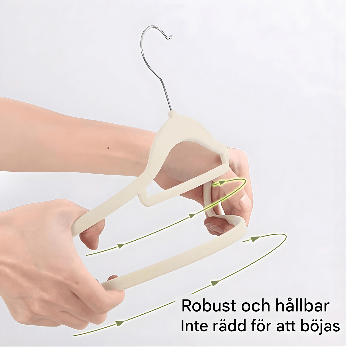 LAURA – Premium Sammetsgalgar i Set om 10 med Halkfri Yta, 360° Krok & Platsbesparande Design