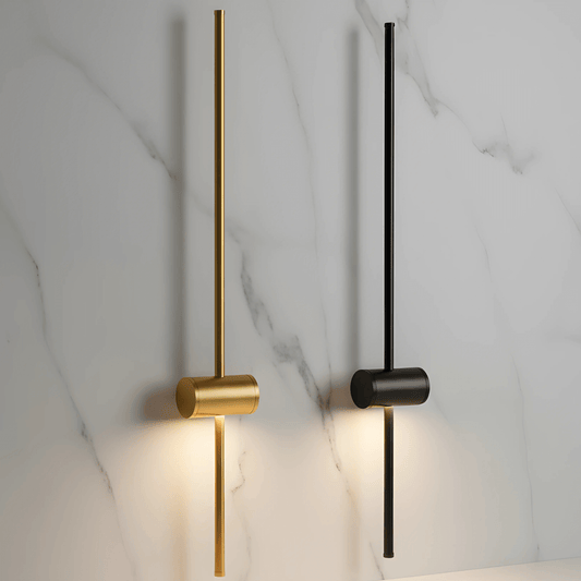 JONAS – Svart & Guld LED Vägglampa med 360° Rotation, Modern Inomhusbelysning för Vardagsrum och Sovrum