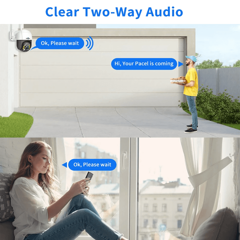 ELLA - Smart 8MP WiFi PTZ-kamera med Rörelsedetektering och Zoomfunktion