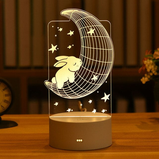 KNUT - 3D LED-ljusfigur med Touchkontroll för Rumsinredning