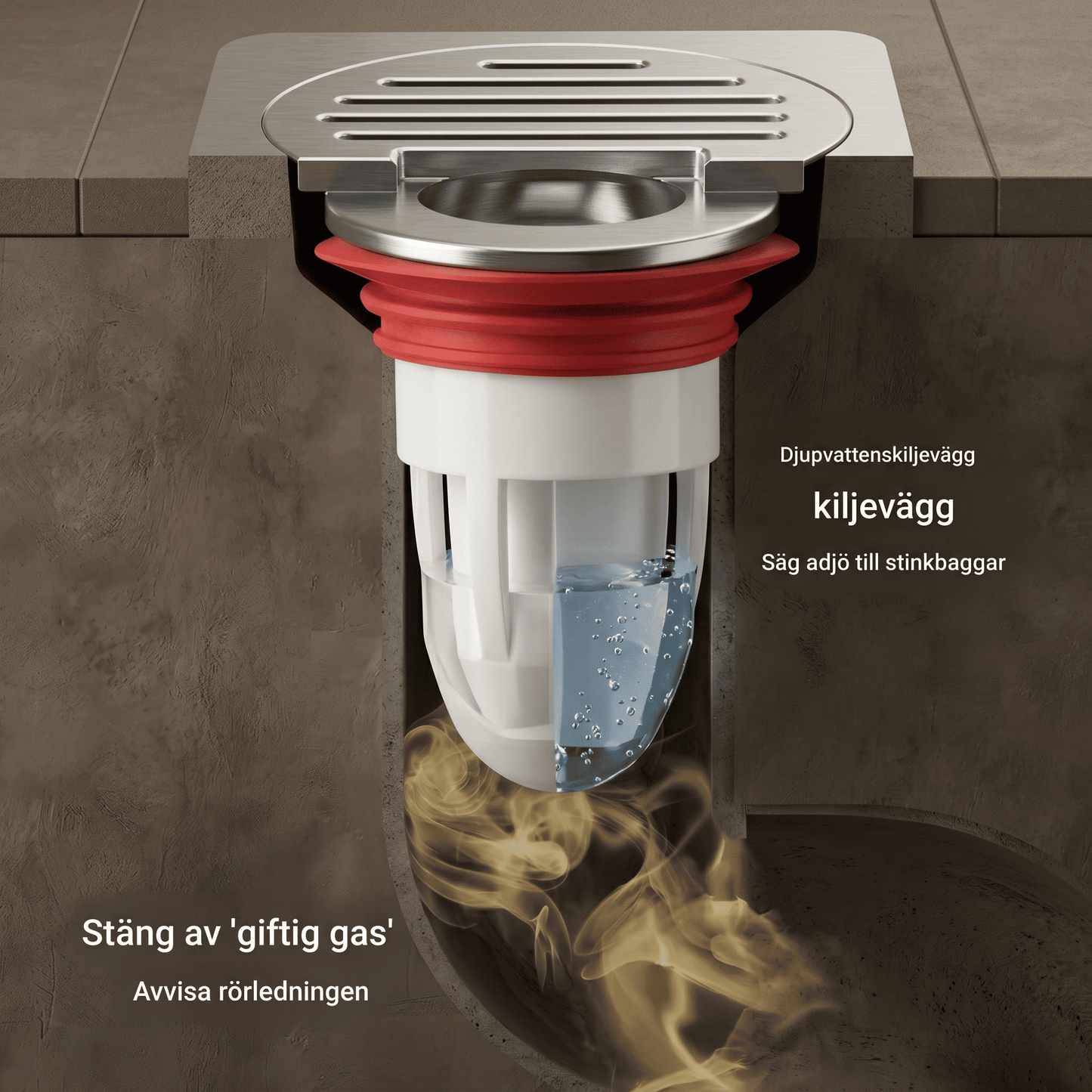 AIKA - Filtre à eaux usées avec désodorisation, insectifuge & Drainage rapide