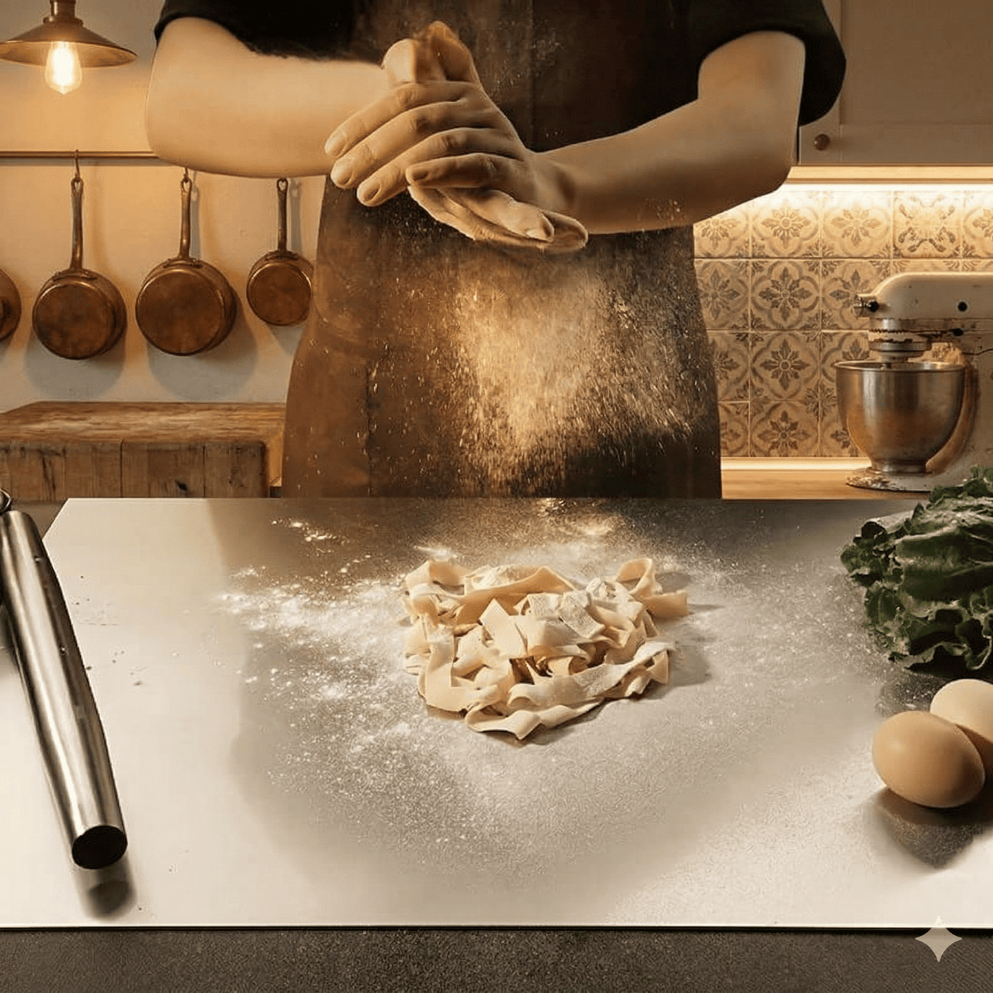 AKSEL – Planche à découper en acier inoxydable avec protection antidérapante, bord sécurisé et surface résistante pour la cuisine et la pâtisserie