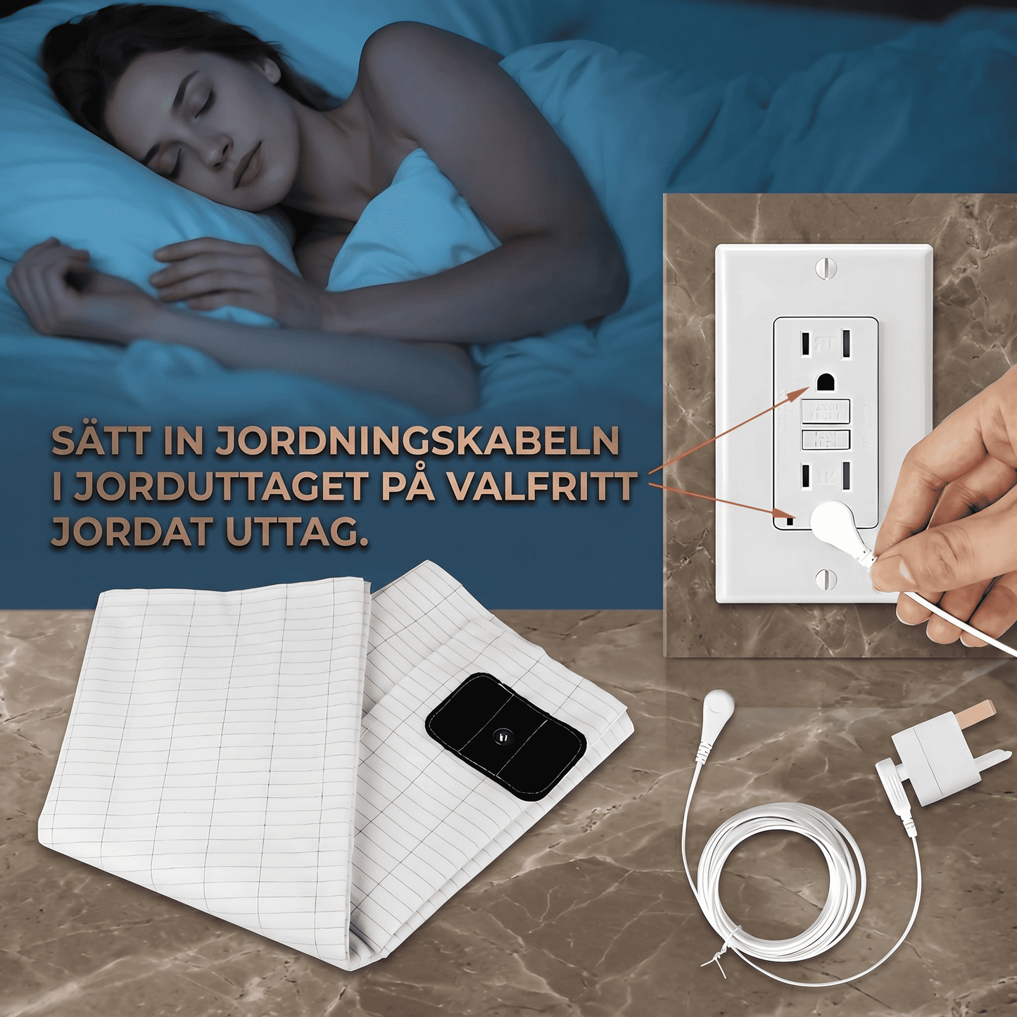 ALVAR - Drap de mise à la terre avec fibre d'argent & Coton biologique pour le sommeil et l'énergie