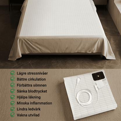 ALVAR - Drap de mise à la terre avec fibre d'argent & Coton biologique pour le sommeil et l'énergie
