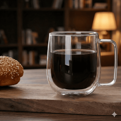 ANNIE – Mug en verre borosilicaté à double paroi résistant à la chaleur (150 ml / 250 ml)