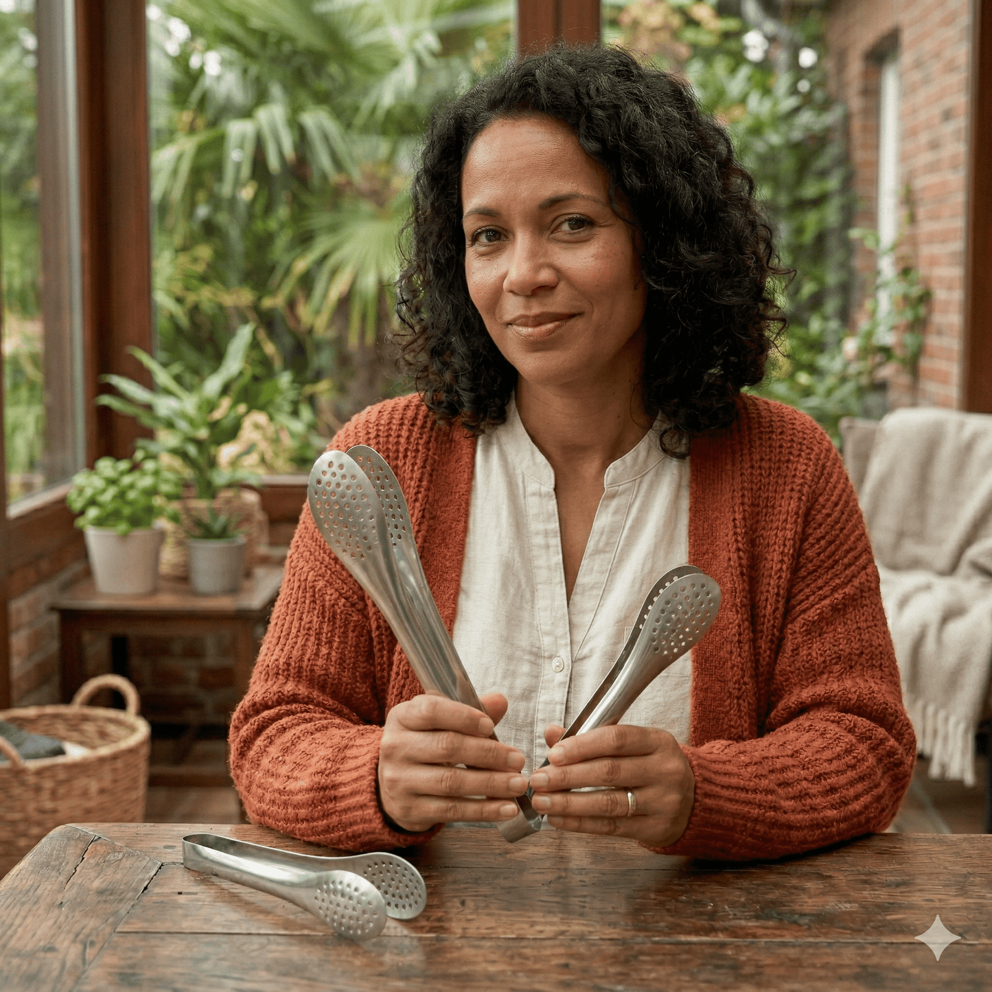 ANYA - Pinces à aliments compactes en acier inoxydable, paquet de 3, pour salades, grillades et desserts, avec design à trous et prise en main ergonomique