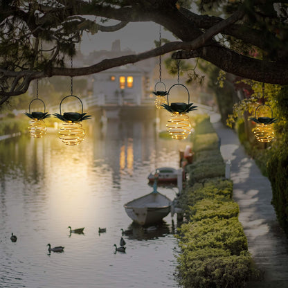 ASTRID - Pineapple-shaped Solar-powered Hanging Lamps with 600 mAh Battery for Outdoor Use