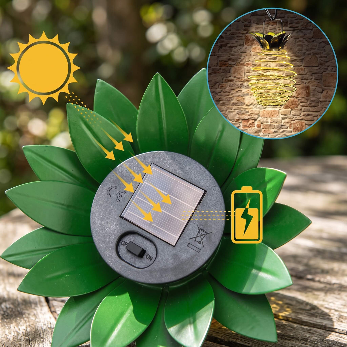 ASTRID - Pineapple-shaped Solar-powered Hanging Lamps with 600 mAh Battery for Outdoor Use