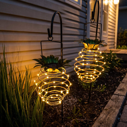 ASTRID - Pineapple-shaped Solar-powered Hanging Lamps with 600 mAh Battery for Outdoor Use