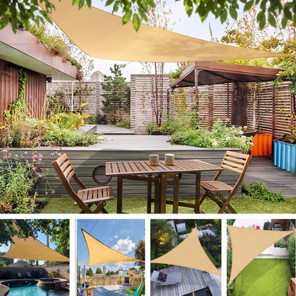 AXEL – Triangular Sun Sail with UV Protection – HDPE Shade Sail for Patio, Garden and Balcony