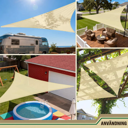 AXEL – Triangular Sun Sail with UV Protection – HDPE Shade Sail for Patio, Garden and Balcony