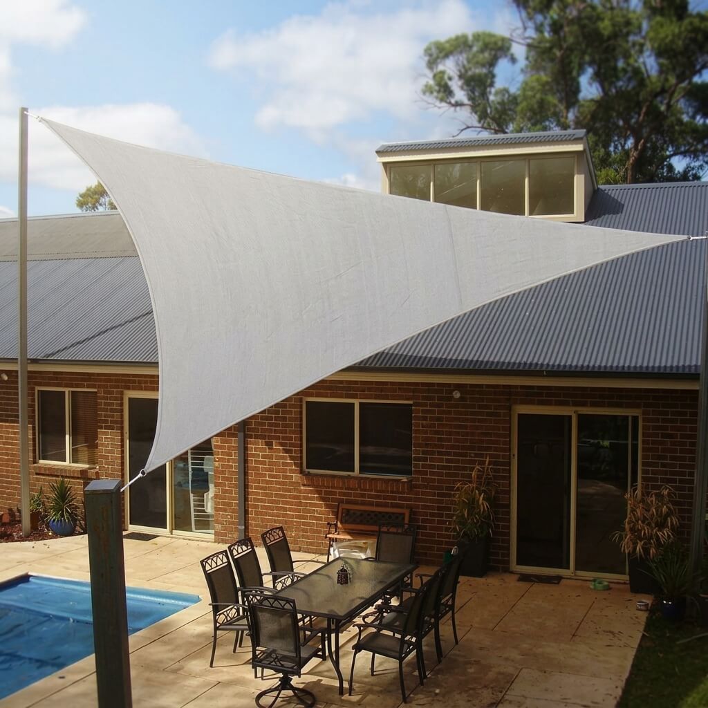 AXEL – Triangular Sun Sail with UV Protection – HDPE Shade Sail for Patio, Garden and Balcony