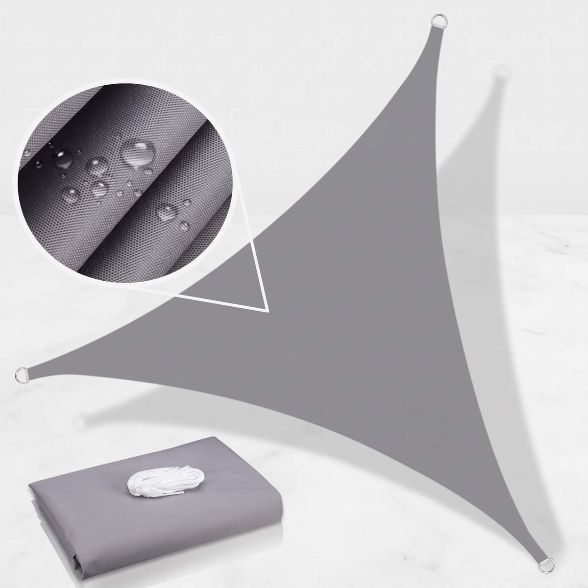 AXEL – Triangular Sun Sail with UV Protection – HDPE Shade Sail for Patio, Garden and Balcony
