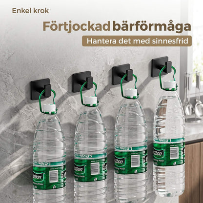 AdheLock - Selvklæbende vægophæng i aluminium med stærk 3M-klæbning til badeværelse og køkken i sort, hvid og grå