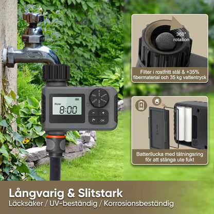 AquaSentry – Automatic Watering Timer with LCD and Smart Rain Delay | For Easier Outdoor Garden Care