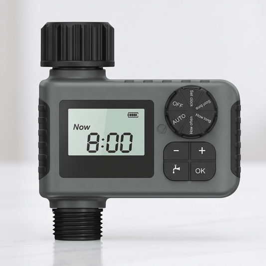 AquaSentry – Automatischer Bewässerungstimer mit LCD-Display und intelligenter Regenverzögerung | Für eine einfachere Gartenpflege im Außenbereich
