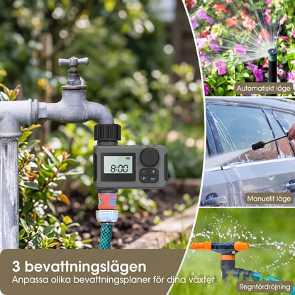 AquaSentry – Automatic Watering Timer with LCD and Smart Rain Delay | For Easier Outdoor Garden Care