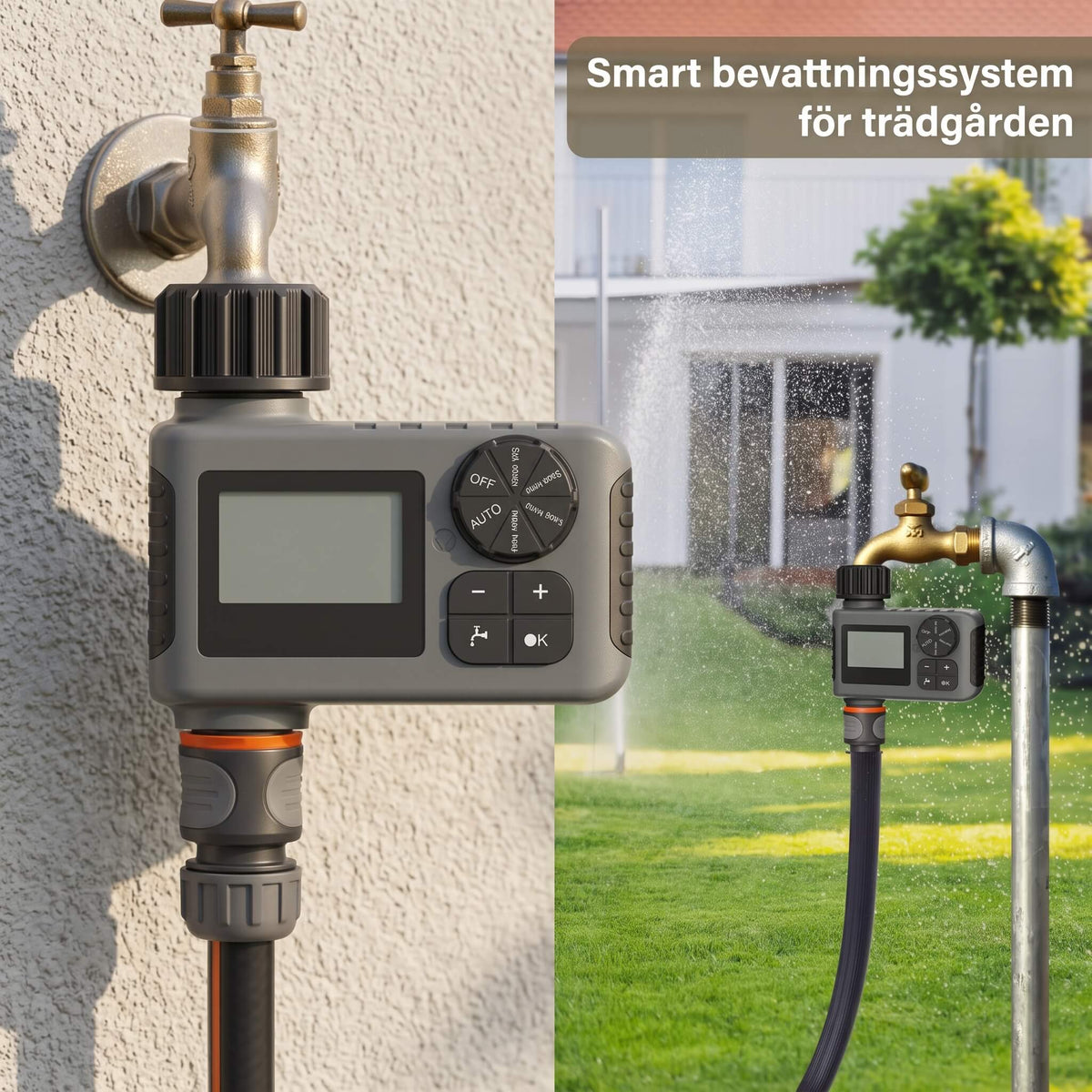 AquaSentry – Automatic Watering Timer with LCD and Smart Rain Delay | For Easier Outdoor Garden Care