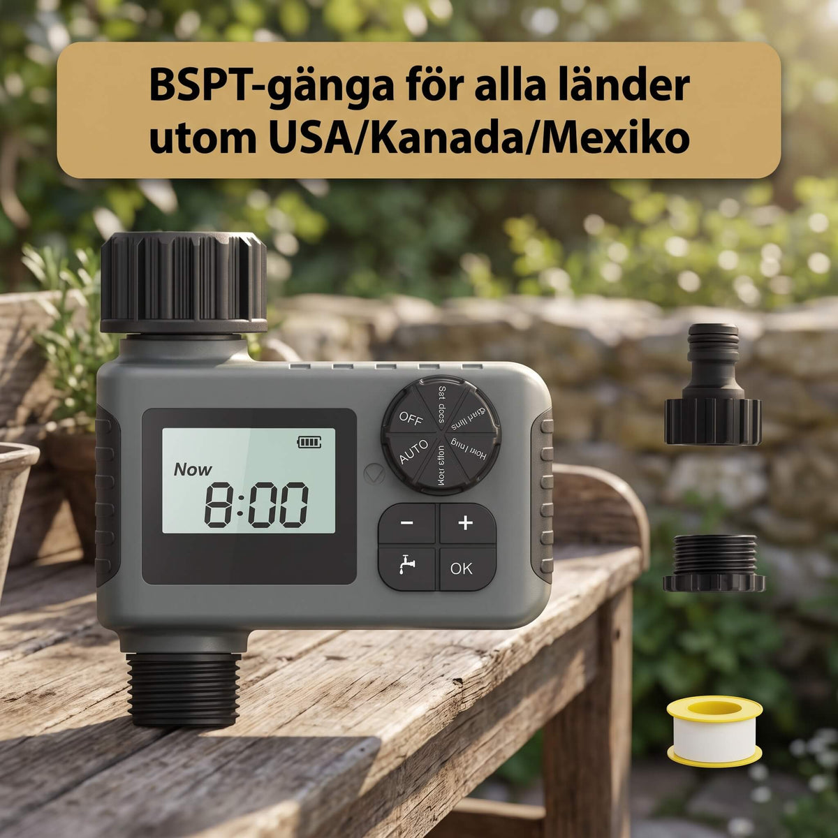 AquaSentry – Automatic Watering Timer with LCD and Smart Rain Delay | For Easier Outdoor Garden Care