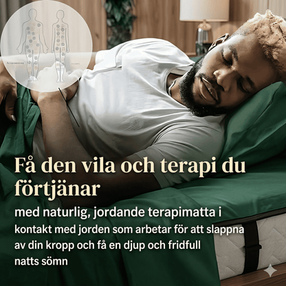 BELLE - Tapis de lit en cuir pour la mise à la terre - Cuir PU avec fibre de carbone conductrice, prise UE incluse