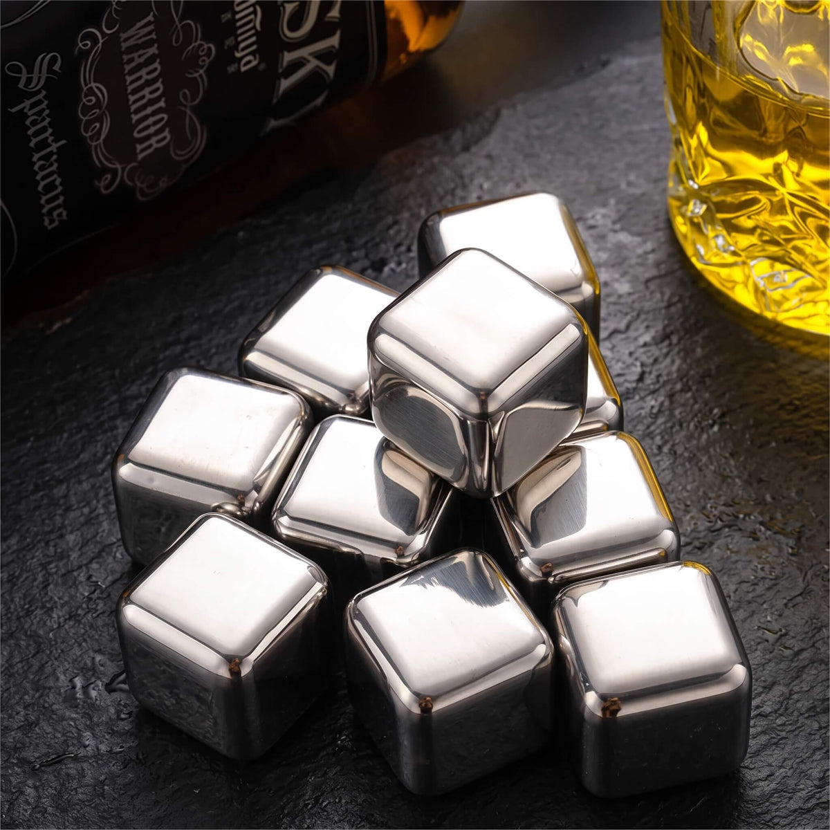 BERNT - Herbruikbare roestvrijstalen ijsblokjesset voor whisky, wijn en cocktails
