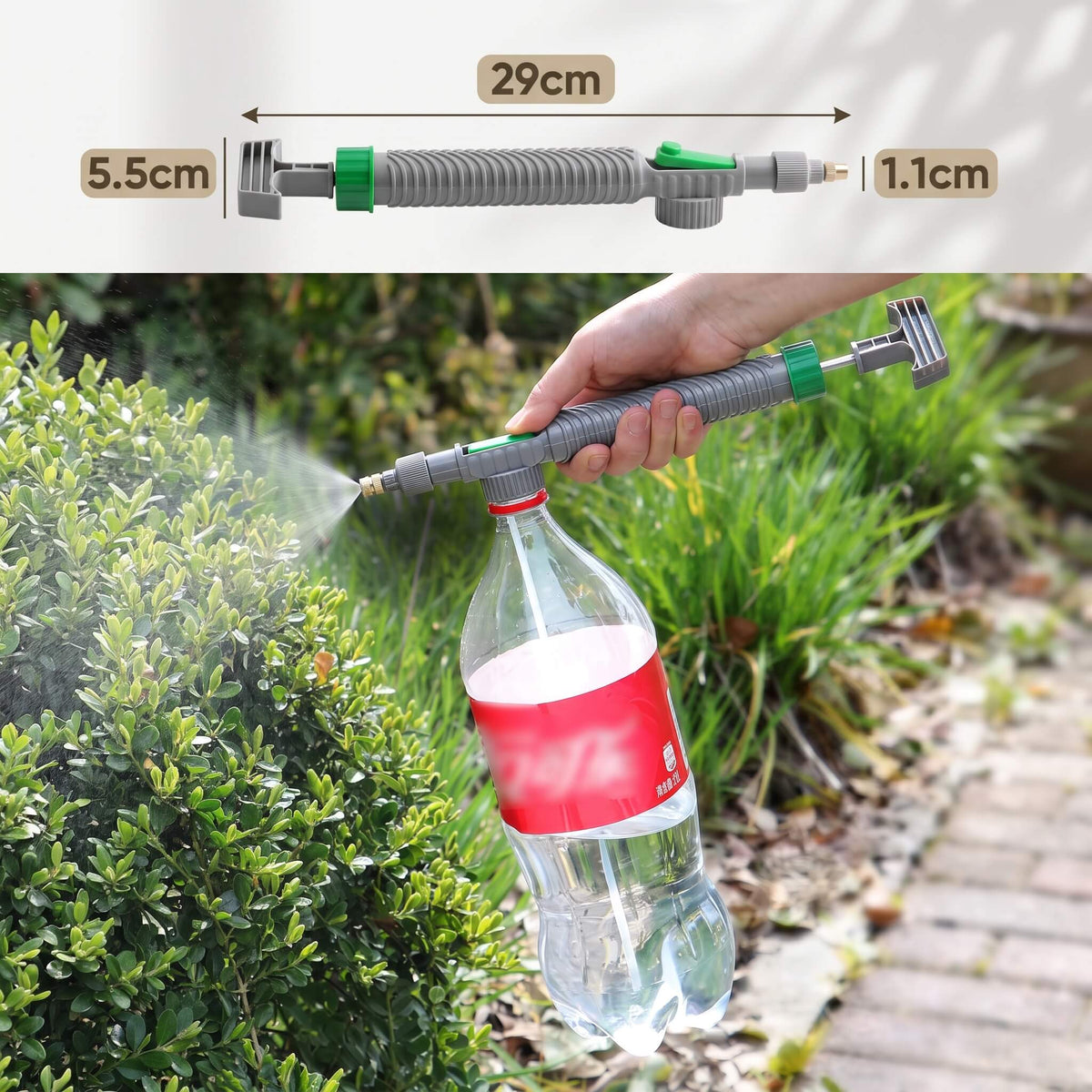 CECILIA – Adjustable Water Bottle Pump With Spray Function – Portable Garden Sprayer for Watering and Cleaning