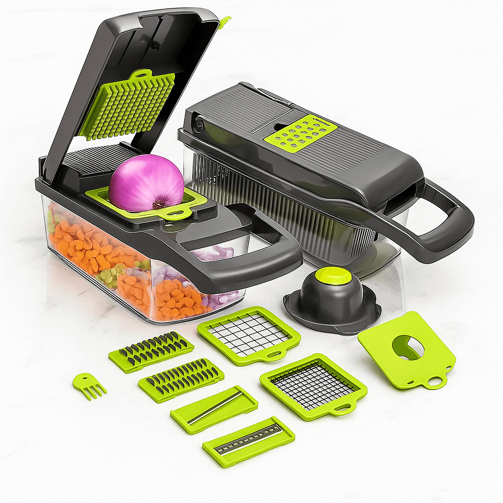 ELVIA – Multifunctional Mandoline Vegetable Chopper 14/16-piece Set with Cutting Blades &amp; Accessories