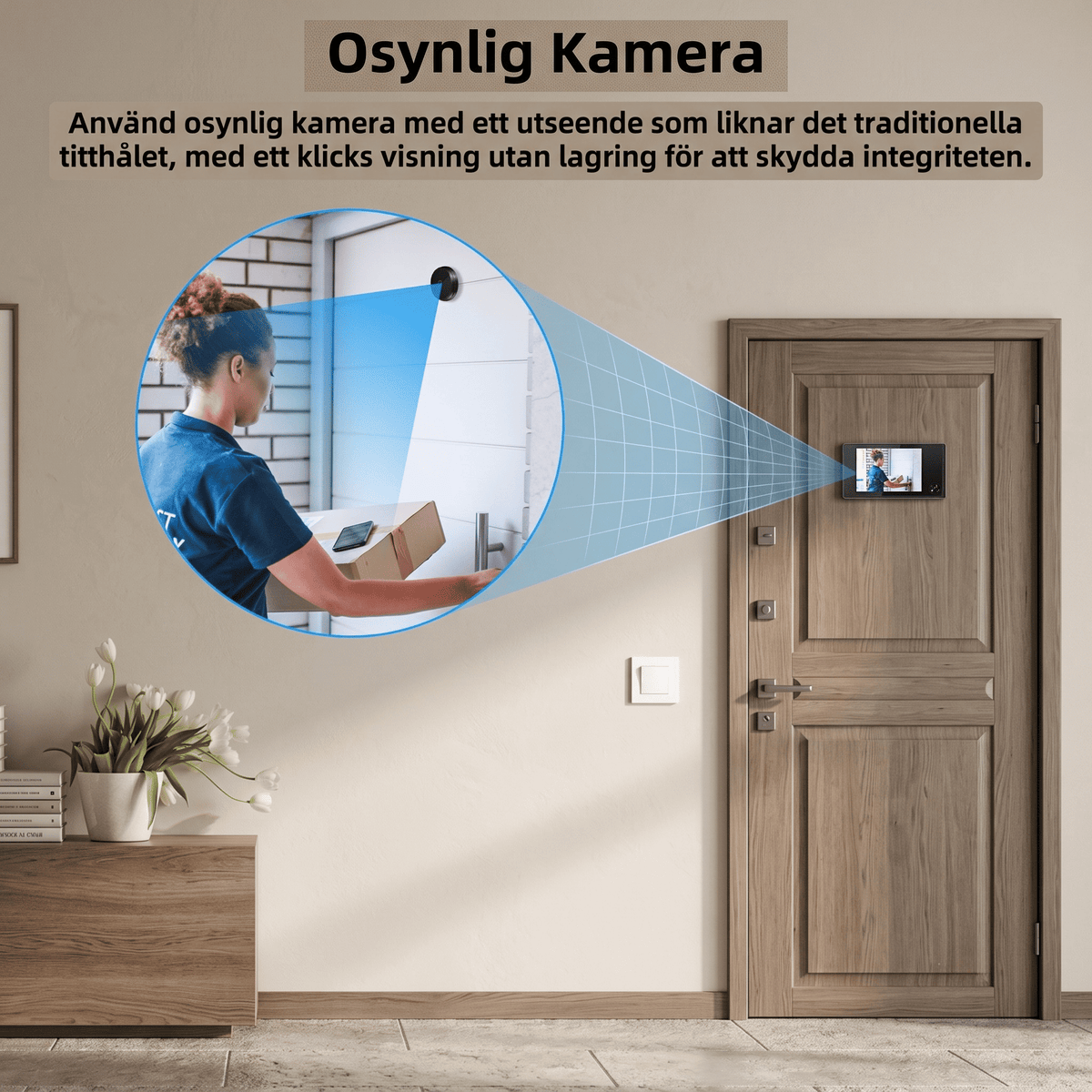 DAGNY – Digital Dörrspion med 3.5" LCD-Skärm och 120° Vidvinkel – Trådlös Dörrkamera för Hemmet