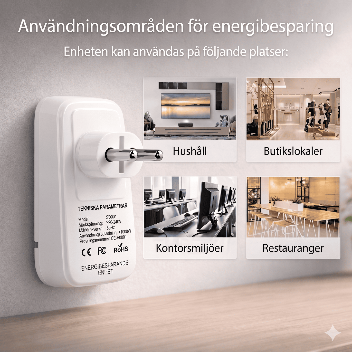 DEVIN – Energiesparender Netzadapter mit EU-Stecker (220–250 V) für Zuhause und Büro mit stabiler Stromverteilung