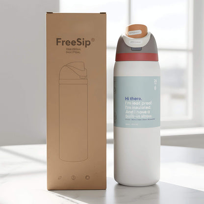 DRAKE – Geïsoleerde sportfles van roestvrij staal met rietje & lekvrij ontwerp (32oz / 945ml)
