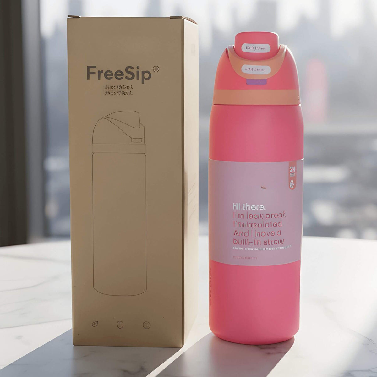 DRAKE – Geïsoleerde sportfles van roestvrij staal met rietje & lekvrij ontwerp (32oz / 945ml)